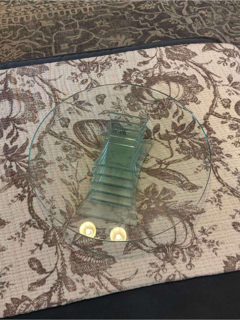PartyLite Clear Glass Centerpiece Cake Plate with Stratus Tiered Base